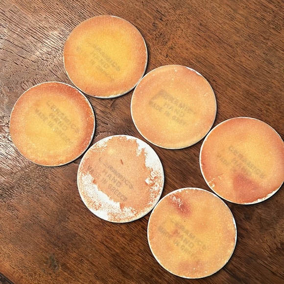 6 Ceramic Tile Coasters Hand Made in Greece - Picture 4 of 8